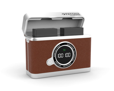 Custodia di ricarica doppia Platinum Retro per Sony NP-FW50 con USB-C