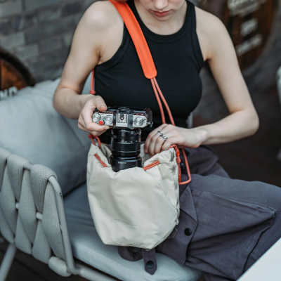 OneGo Drawstring Bag - Bianco avorio — immagine 2