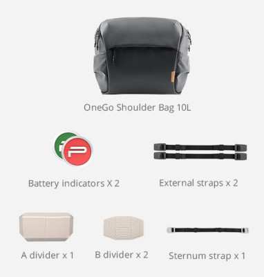 Borsa a spalla OneGo 10L - Obsidian Black — immagine 7
