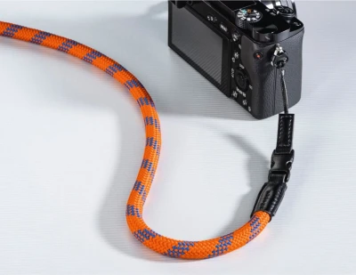 Tracolla fotocamera BRAID 120 - 120cm - Arancione/Blu — immagine 4