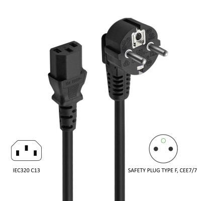 Cavo di alimentazione da 1.8 metri - spina Schuko presa VDE (illuminatori, stampanti, monitor) — immagine 2