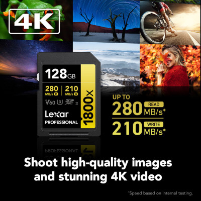 128GB Bipack Lexar Pro 1800x SDXC UHS-II V60 (R 280MB/s - W 210MB/s) — immagine 4