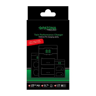 Caricabatterie Premium Twin Performance PD per Canon LP-E6 incl. cavo USB-C — immagine 8