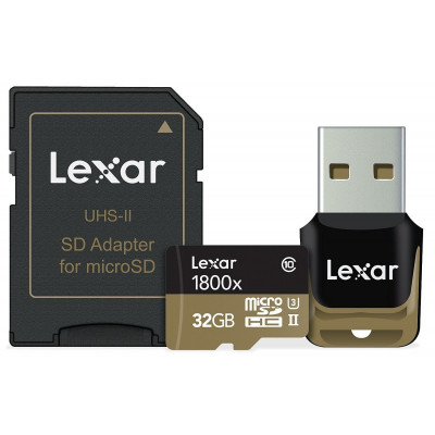 32GB microSD 1800x (incl. lettore USB e adattatore)