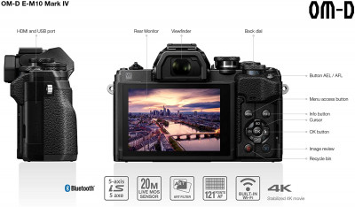 OM-D E-M10 Mark IV Body - Nero — immagine 5