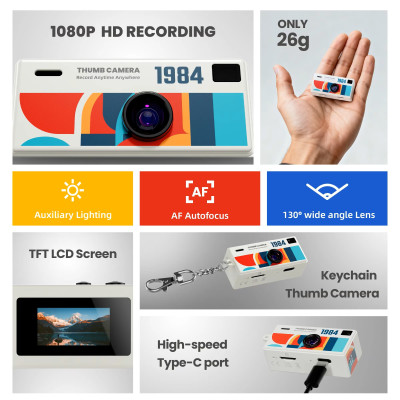 Pack 8x Mini fotocamera portachiavi — immagine 2