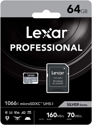 64GB MicroSDXC 1066x UHS-I C10 V30 (160MB/s Lett - 70MB/s Scritt) — immagine 4